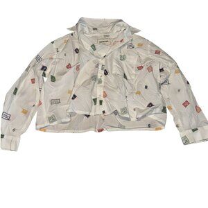 Sosom Riva White Long Sleeve Pajama Shirt Women's 1 Small S